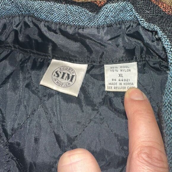 Vintage Shirt Jacket Mens XL Gray Striped Quilted Lined Shacket Wool Blend Snaps - Picture 8 of 10